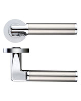 Milan Lever On Round Rose Polished Chrome / Satin Stainless
