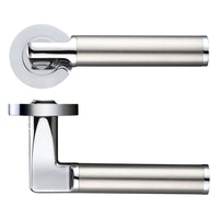 Milan Lever On Round Rose Polished Chrome / Satin Stainless